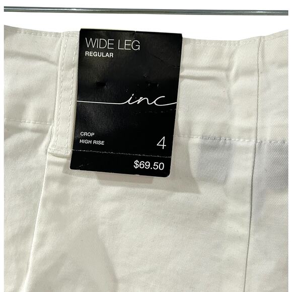 INC International Concepts SZ 2 Wide Crop Pants Button-Up Mod Mariner Size 4 NEW - Picture 4 of 5